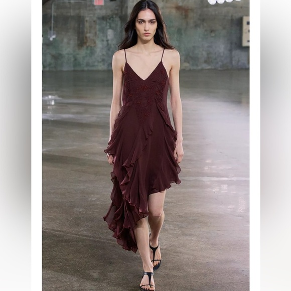 Zara Dresses & Skirts - Zara ZW Collection Embroidered Asymmetric Dress